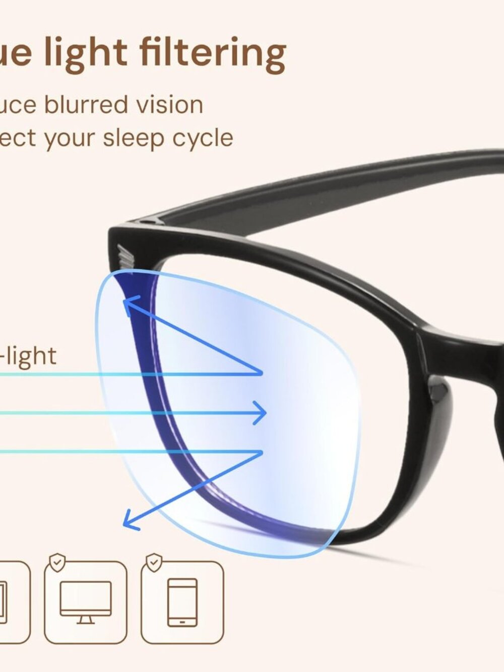Stylish Eyewear Frame Accessories - Blue Light Glasses for Woman - Picture 3 of 5
